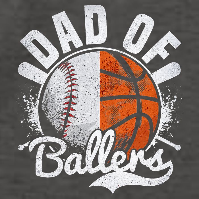 Dad Of Both Baseball Basketball Dad of Ballers Vector Backpack
