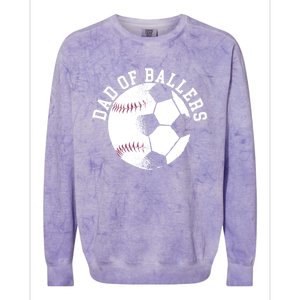 Dad Of Ballers Fathers Day Sport Lover Papa Soccer Baseball Gift Colorblast Crewneck Sweatshirt