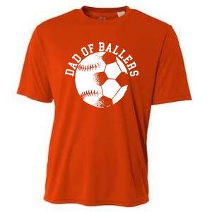 Dad Of Ballers Fathers Day Sport Lover Papa Soccer Baseball Gift Cooling Performance Crew T-Shirt