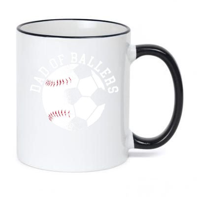 Dad Of Ballers Fathers Day Sport Lover Papa Soccer Baseball Gift 11oz Black Color Changing Mug