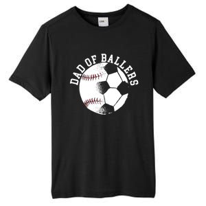 Dad Of Ballers Fathers Day Sport Lover Papa Soccer Baseball Gift Tall Fusion ChromaSoft Performance T-Shirt