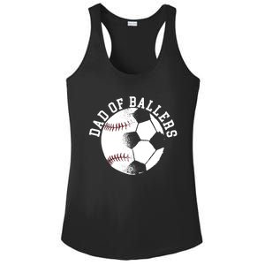 Dad Of Ballers Fathers Day Sport Lover Papa Soccer Baseball Gift Ladies PosiCharge Competitor Racerback Tank