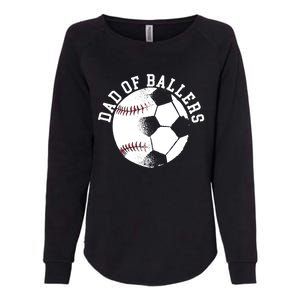 Dad Of Ballers Fathers Day Sport Lover Papa Soccer Baseball Gift Womens California Wash Sweatshirt