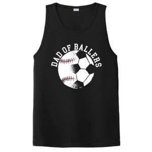 Dad Of Ballers Fathers Day Sport Lover Papa Soccer Baseball Gift PosiCharge Competitor Tank