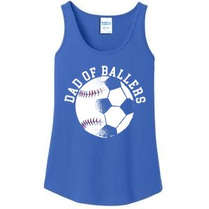 Dad Of Ballers Fathers Day Sport Lover Papa Soccer Baseball Gift Ladies Essential Tank