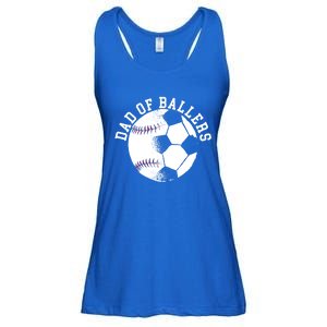 Dad Of Ballers Fathers Day Sport Lover Papa Soccer Baseball Gift Ladies Essential Flowy Tank