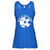 Dad Of Ballers Fathers Day Sport Lover Papa Soccer Baseball Gift Ladies Essential Flowy Tank