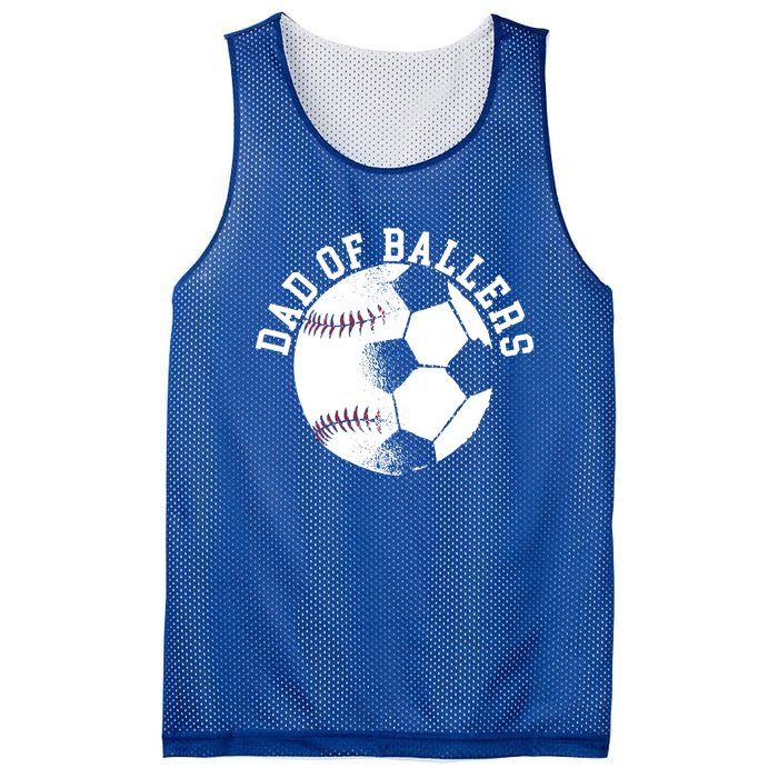 Dad Of Ballers Fathers Day Sport Lover Papa Soccer Baseball Gift Mesh Reversible Basketball Jersey Tank