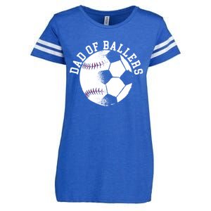 Dad Of Ballers Fathers Day Sport Lover Papa Soccer Baseball Gift Enza Ladies Jersey Football T-Shirt