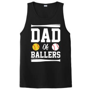 Dad Of Ballers FatherS Day Gift Softball Dad Baseball Dad Cute Gift PosiCharge Competitor Tank