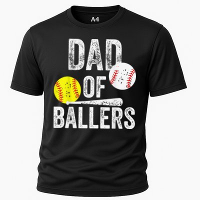 Dad of Ballers Dad of Baseball And Softball Player For Dad Cooling Performance Crew T-Shirt