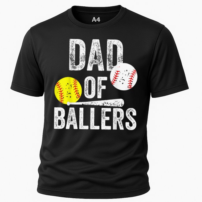 Dad of Ballers Dad of Baseball And Softball Player For Dad Cooling Performance Crew T-Shirt