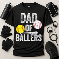 Dad of Ballers Dad of Baseball And Softball Player For Dad Cooling Performance Crew T-Shirt