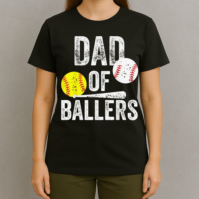 Dad of Ballers Dad of Baseball And Softball Player For Dad T-Shirt