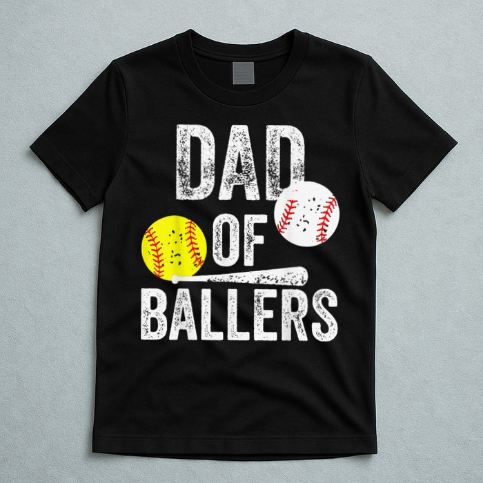 Dad of Ballers Dad of Baseball And Softball Player For Dad T-Shirt