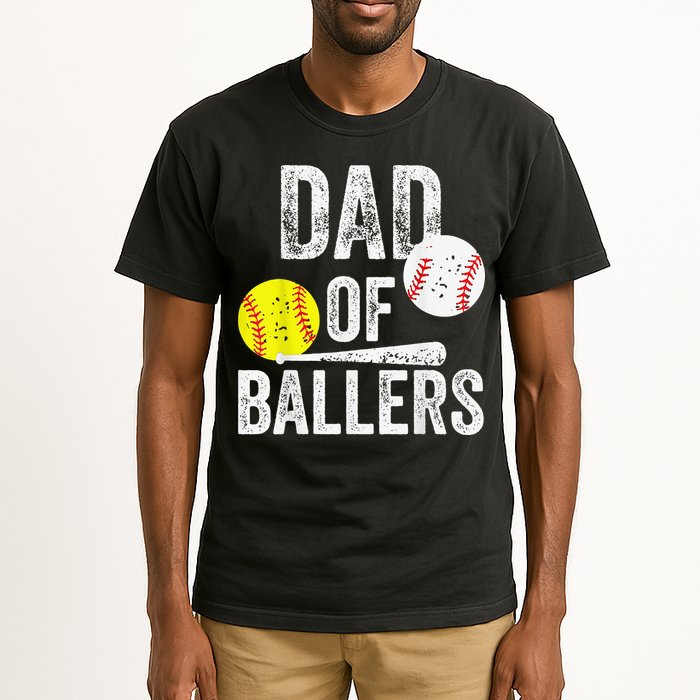Dad of Ballers Dad of Baseball And Softball Player For Dad Tall T-Shirt