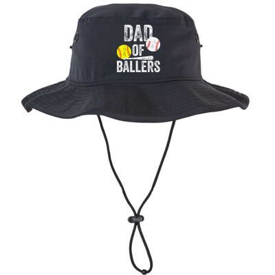 Dad of Ballers Dad of Baseball And Softball Player For Dad Bucket Hat