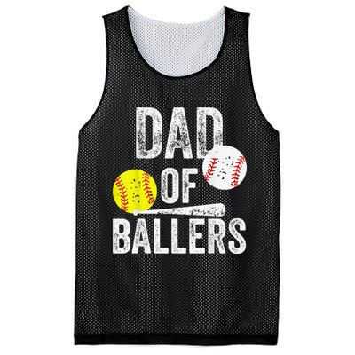 Dad of Ballers Dad of Baseball And Softball Player For Dad Mesh Reversible Basketball Jersey Tank
