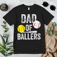 Dad of Ballers Dad of Baseball And Softball Player For Dad Premium T-Shirt