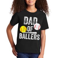 Dad of Ballers Dad of Baseball And Softball Player For Dad Kids T-Shirt
