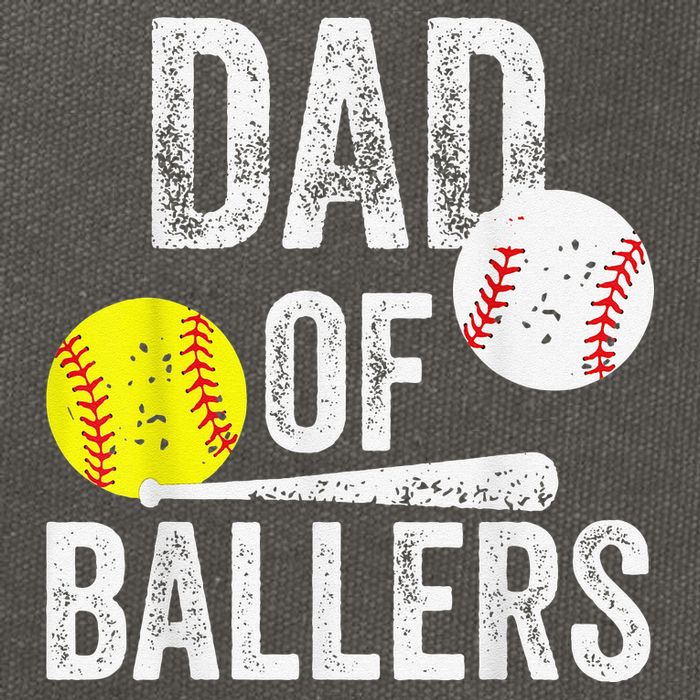 Dad of Ballers Dad of Baseball And Softball Player For Dad Cotton Canvas Backpack