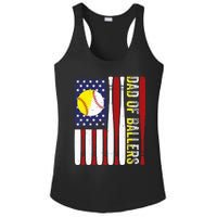 Dad Of Ballers Baseball Softball American Flag Fathers Day Ladies PosiCharge Competitor Racerback Tank