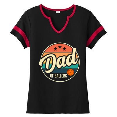 Dad Of Ballers Basketball Retro Basketball Dad Ladies Halftime Notch Neck Tee