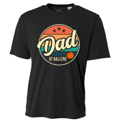 Dad Of Ballers Basketball Retro Basketball Dad Cooling Performance Crew T-Shirt