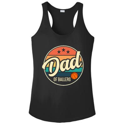 Dad Of Ballers Basketball Retro Basketball Dad Ladies PosiCharge Competitor Racerback Tank