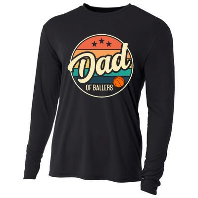 Dad Of Ballers Basketball Retro Basketball Dad Cooling Performance Long Sleeve Crew