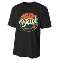 Dad Of Ballers Basketball Retro Basketball Dad Performance Sprint T-Shirt