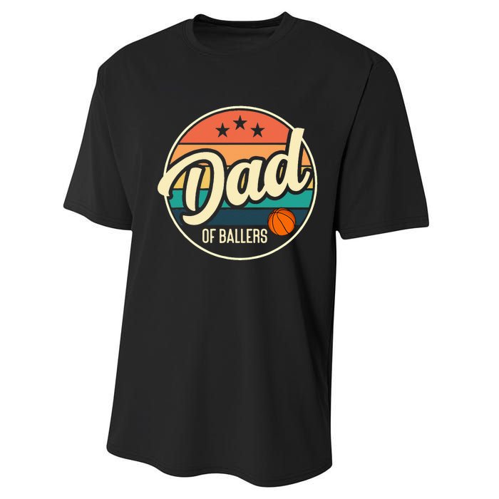 Dad Of Ballers Basketball Retro Basketball Dad Performance Sprint T-Shirt