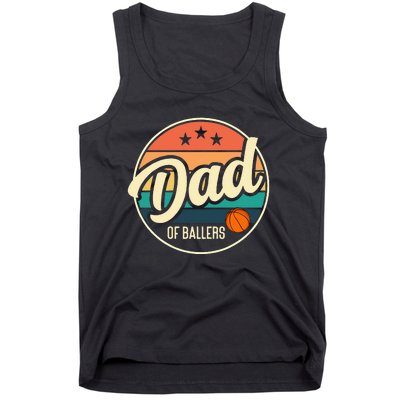 Dad Of Ballers Basketball Retro Basketball Dad Tank Top