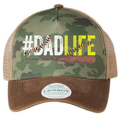 Dad of Ballers Dad of Baseball And Softball Player Legacy Tie Dye Trucker Hat