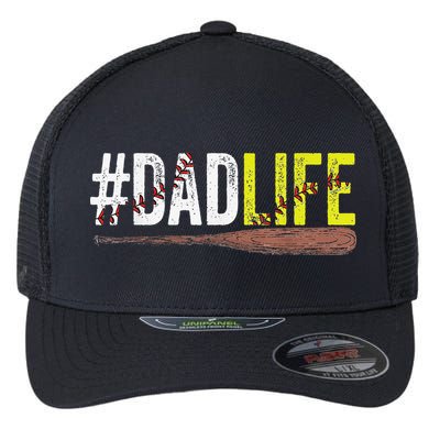 Dad of Ballers Dad of Baseball And Softball Player Flexfit Unipanel Trucker Cap