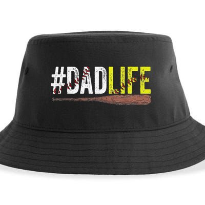 Dad of Ballers Dad of Baseball And Softball Player Sustainable Bucket Hat