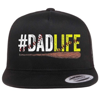 Dad of Ballers Dad of Baseball And Softball Player Flatbill Hat
