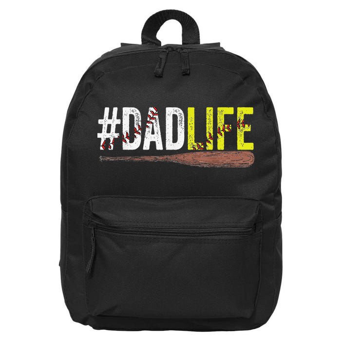Dad of Ballers Dad of Baseball And Softball Player 16 in Basic Backpack