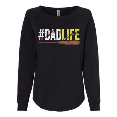 Dad of Ballers Dad of Baseball And Softball Player Womens California Wash Sweatshirt