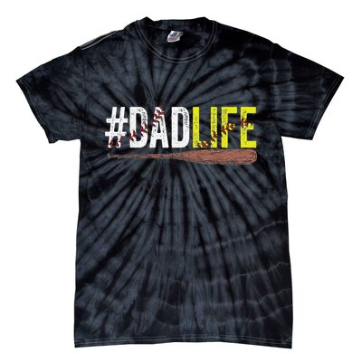 Dad of Ballers Dad of Baseball And Softball Player Tie-Dye T-Shirt