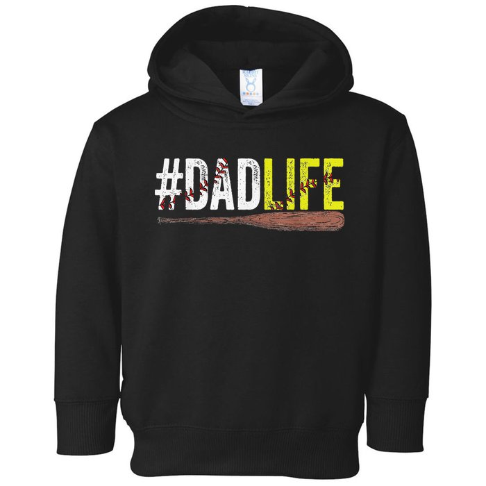 Dad of Ballers Dad of Baseball And Softball Player Toddler Hoodie