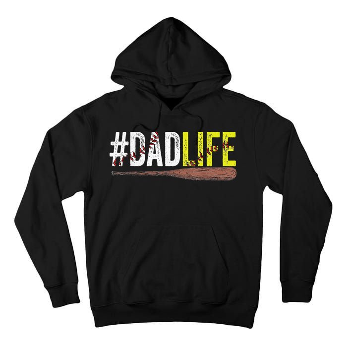 Dad of Ballers Dad of Baseball And Softball Player Tall Hoodie