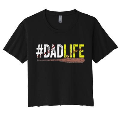 Dad of Ballers Dad of Baseball And Softball Player Crop Top