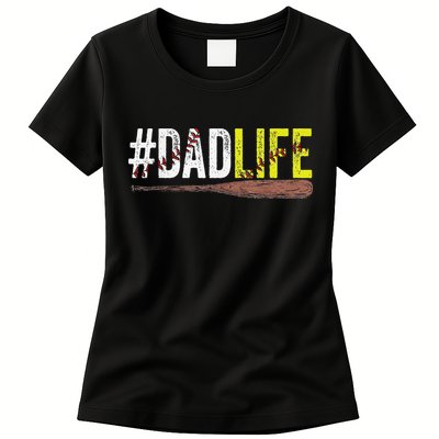 Dad of Ballers Dad of Baseball And Softball Player Womens T-Shirt
