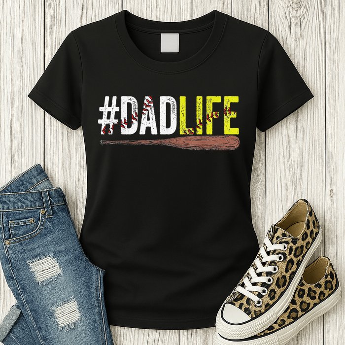 Dad of Ballers Dad of Baseball And Softball Player Womens T-Shirt