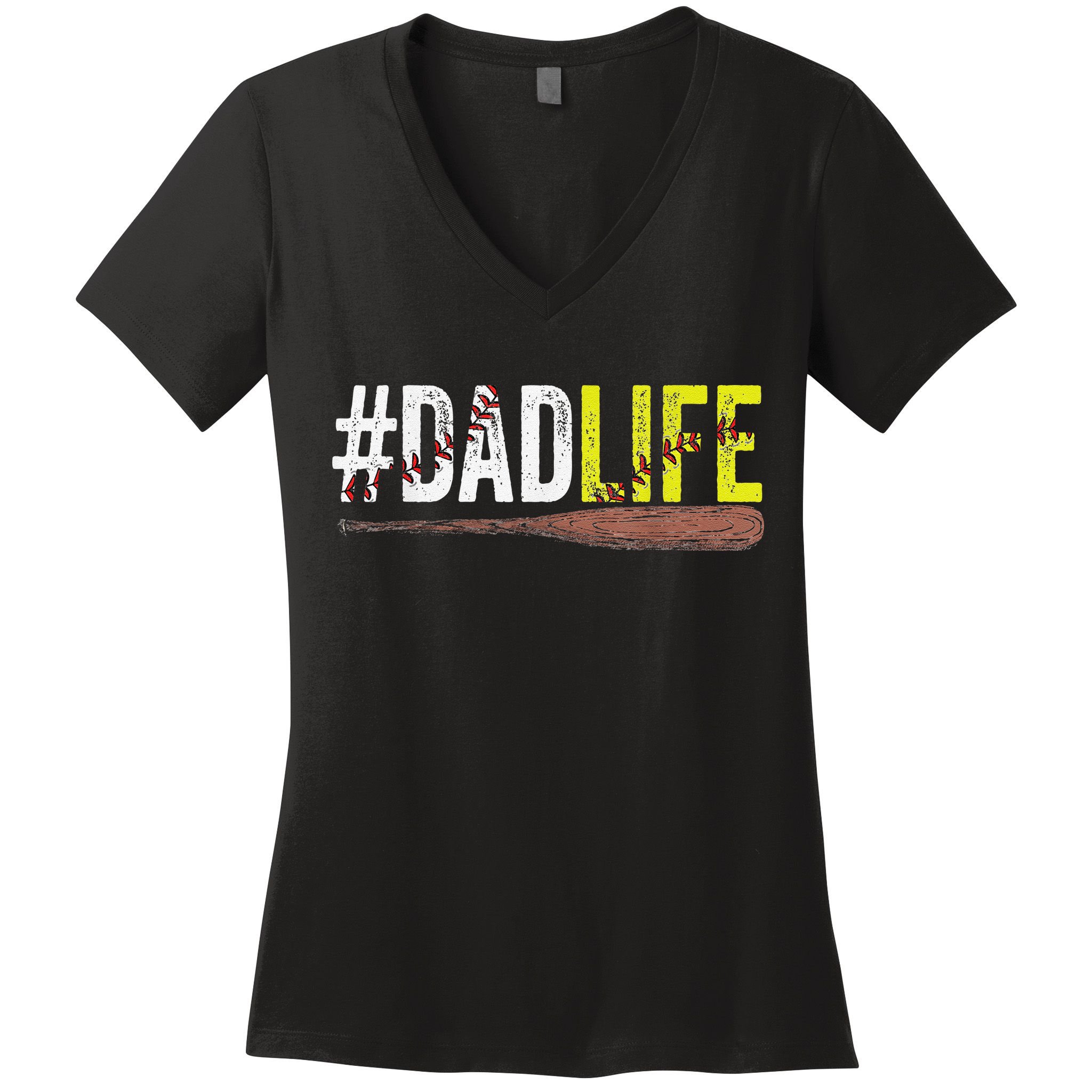 Dad of Ballers Dad of Baseball And Softball Player Women's V-Neck T-Shirt