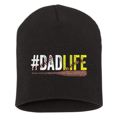 Dad of Ballers Dad of Baseball And Softball Player Short Acrylic Beanie