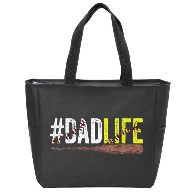 Dad of Ballers Dad of Baseball And Softball Player Zip Tote Bag