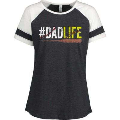 Dad of Ballers Dad of Baseball And Softball Player Enza Ladies Jersey Colorblock Tee