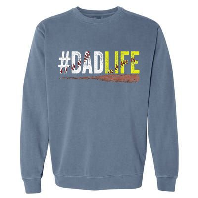 Dad of Ballers Dad of Baseball And Softball Player Garment-Dyed Sweatshirt